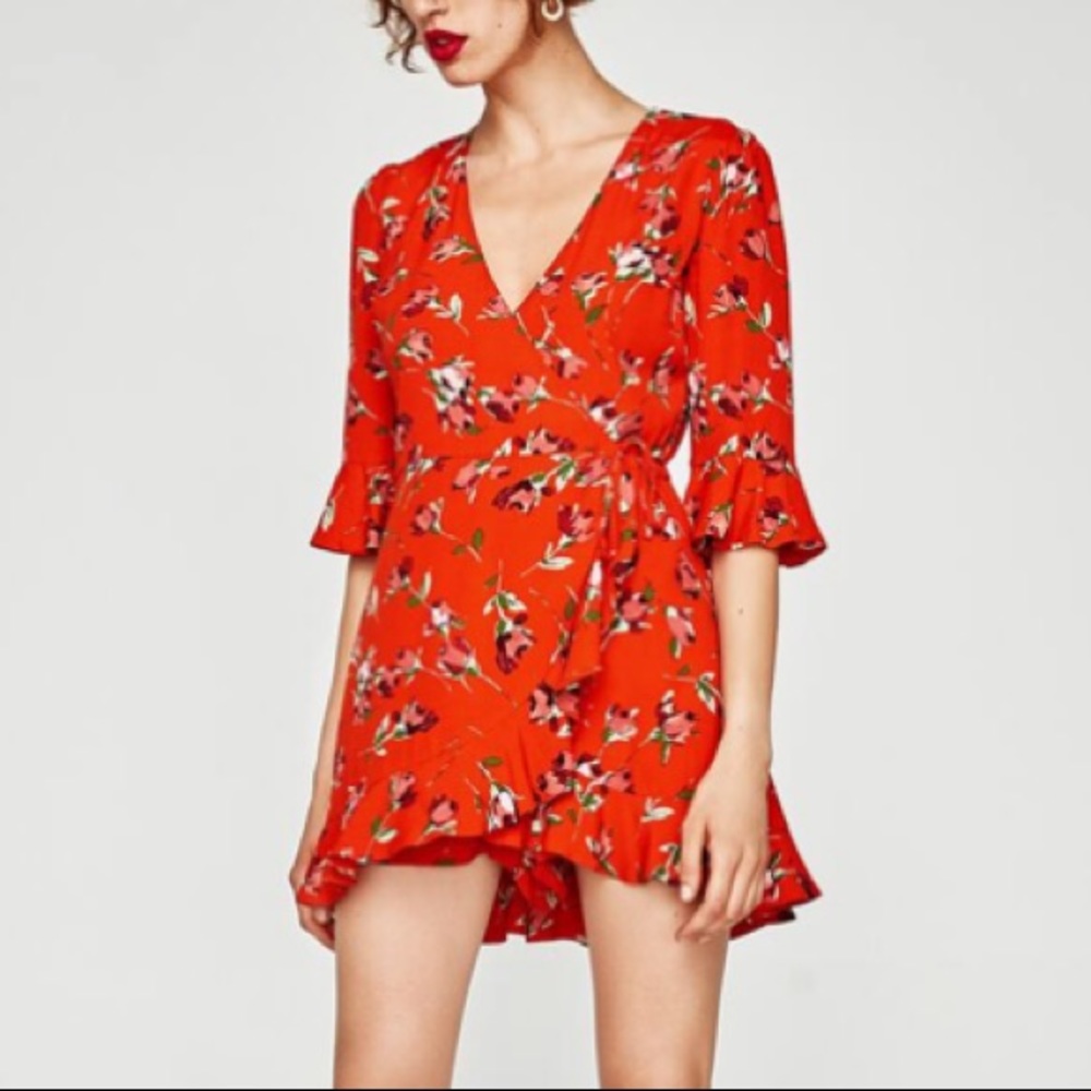 UNWORN Zara Romper Dress Red